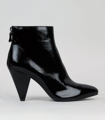 new look black patent ankle boots