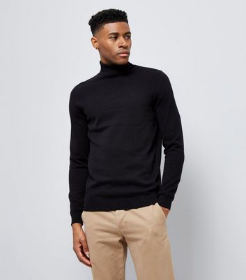 black roll neck sweater mens