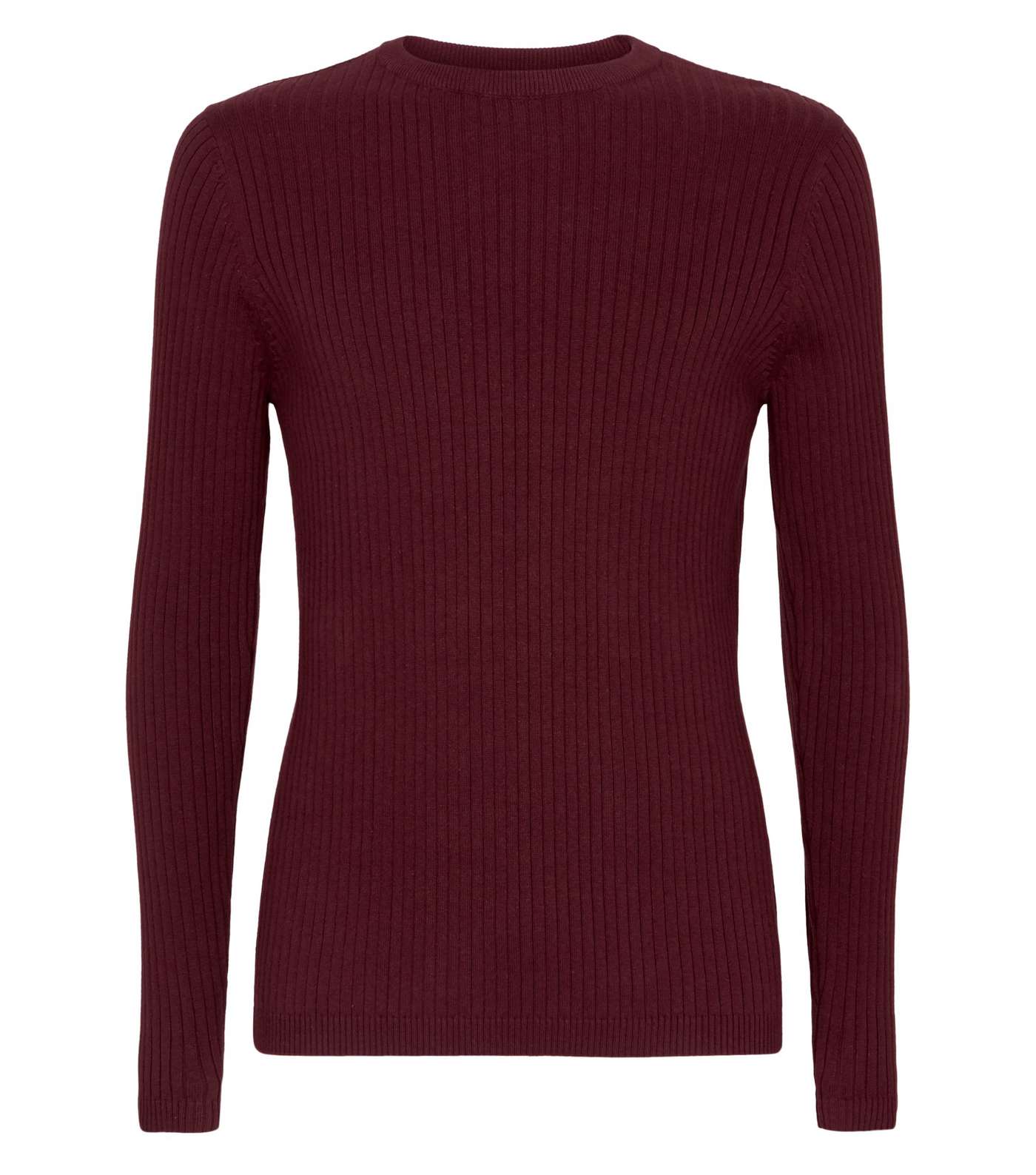 Plum Ribbed Muscle Fit Jumper Image 4