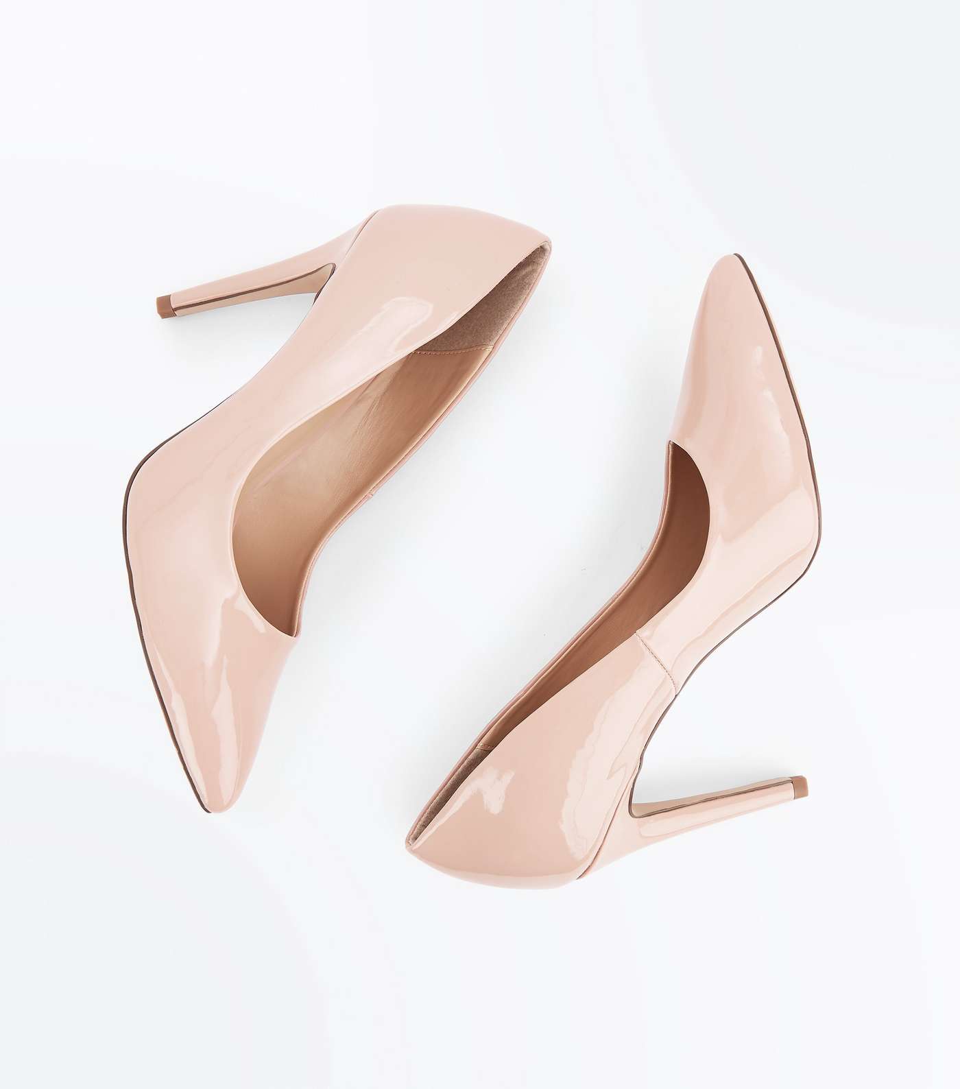 Nude Patent Pointed Court Shoes Image 5