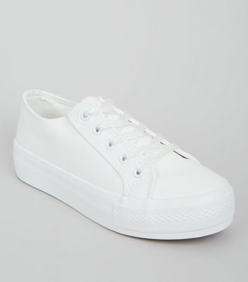 Wide Fit White Chunky Sole Trainers 