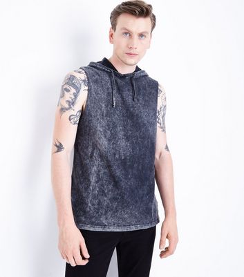 Grey Deception Print Hooded Top New Look