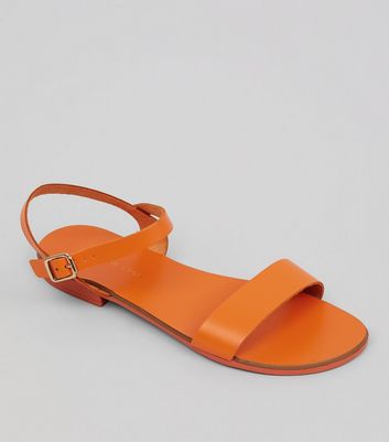 orange wide fit sandals