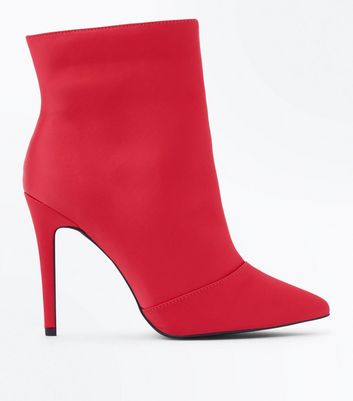 wide fit red ankle boots