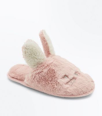 Pink Bunny Mule Slippers | New Look