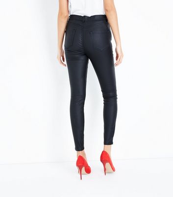 new look coated jeggings