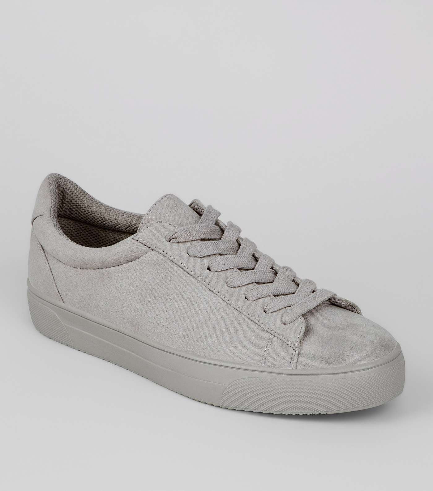 Grey Lace Up Trainers