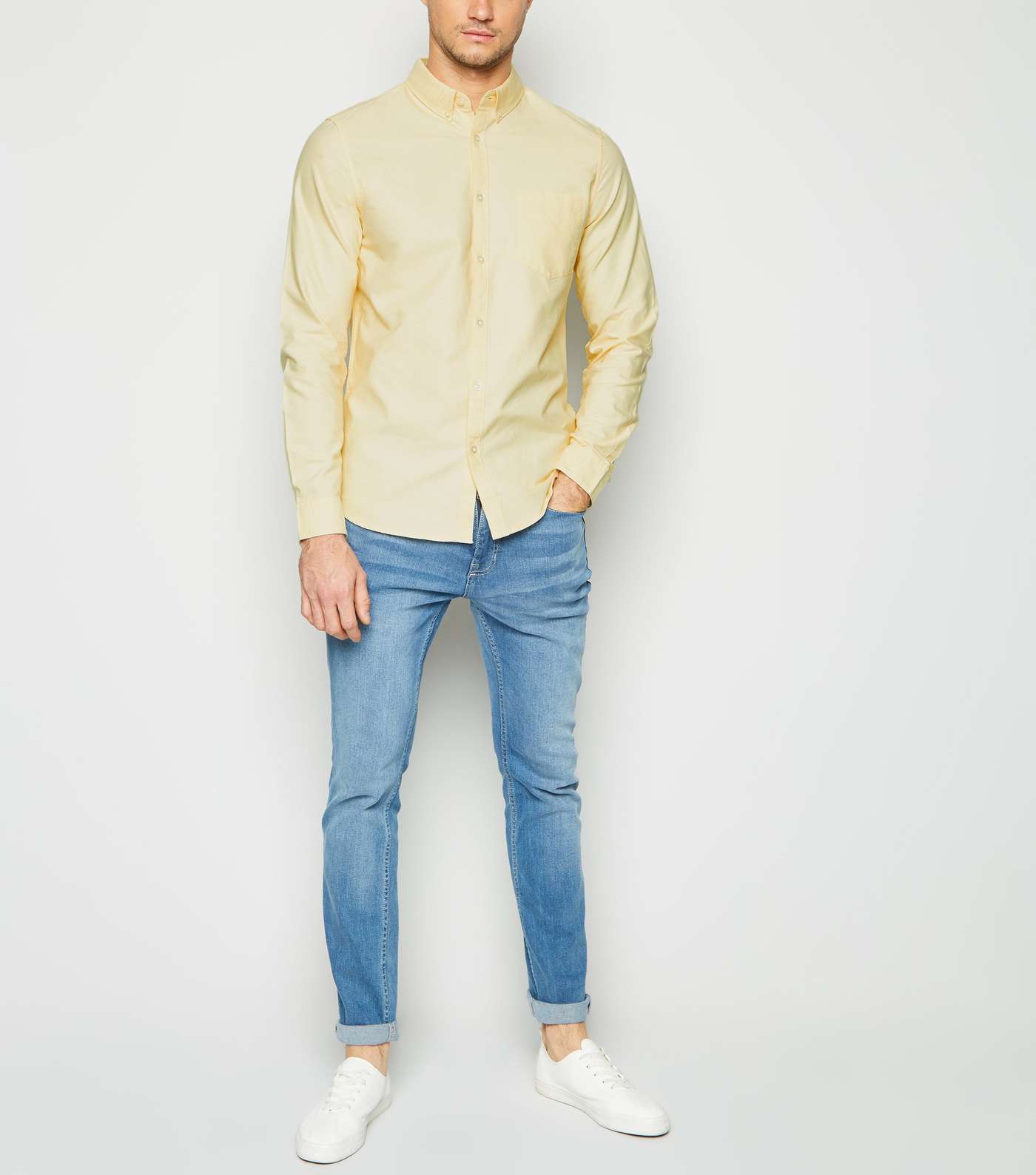 Yellow Long Sleeve Oxford Shirt Image 2