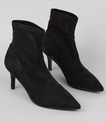 sock boot kitten heel