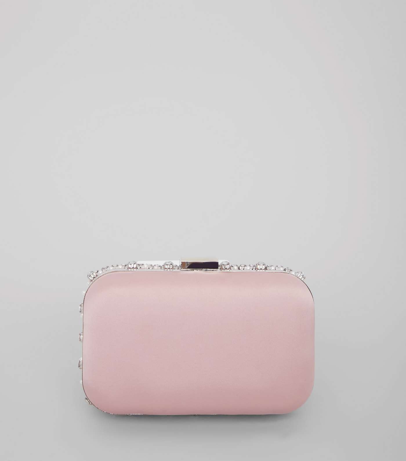 Pink Diamante Embellished Clutch Bag Image 4