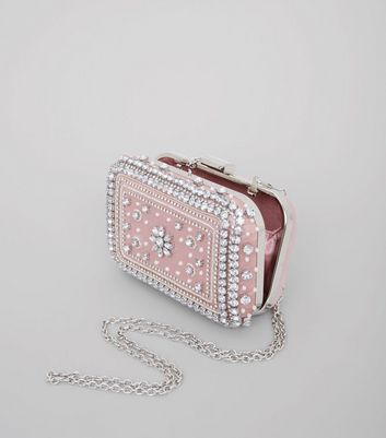 new look silver clutch