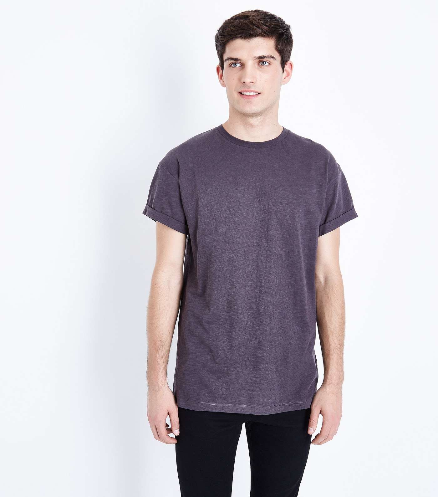 Dark Grey Rolled Sleeve T-Shirt
