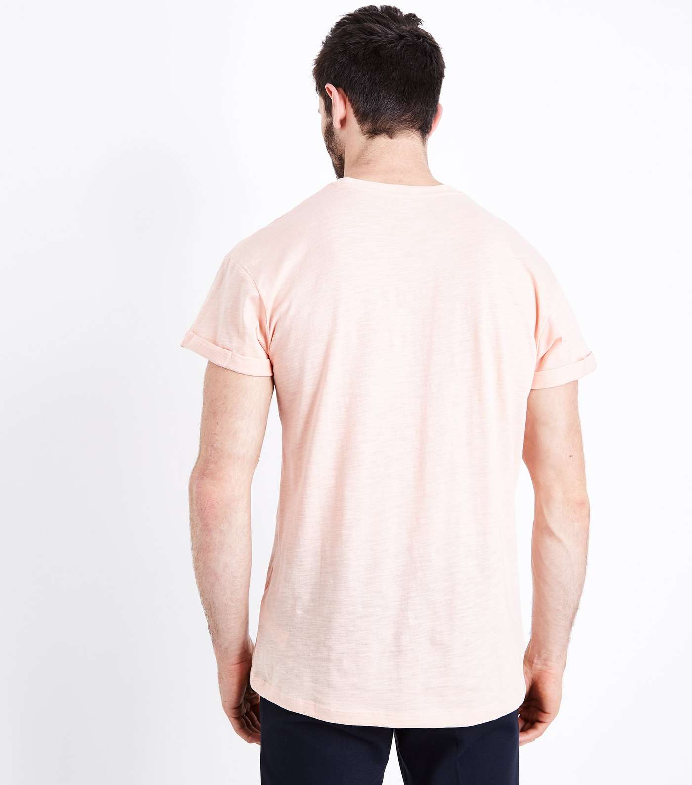 Shell Pink Cotton Rolled Sleeve T-Shirt Image 3