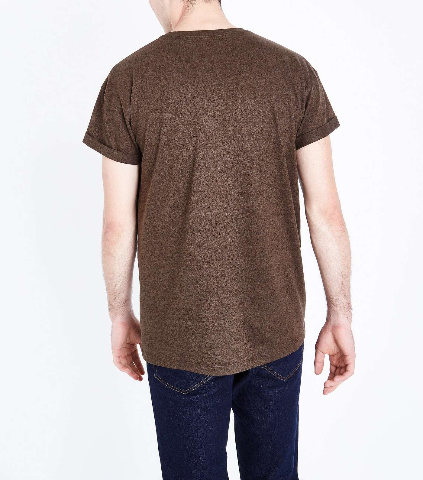 Brown Rolled Sleeve T-Shirt Image 3