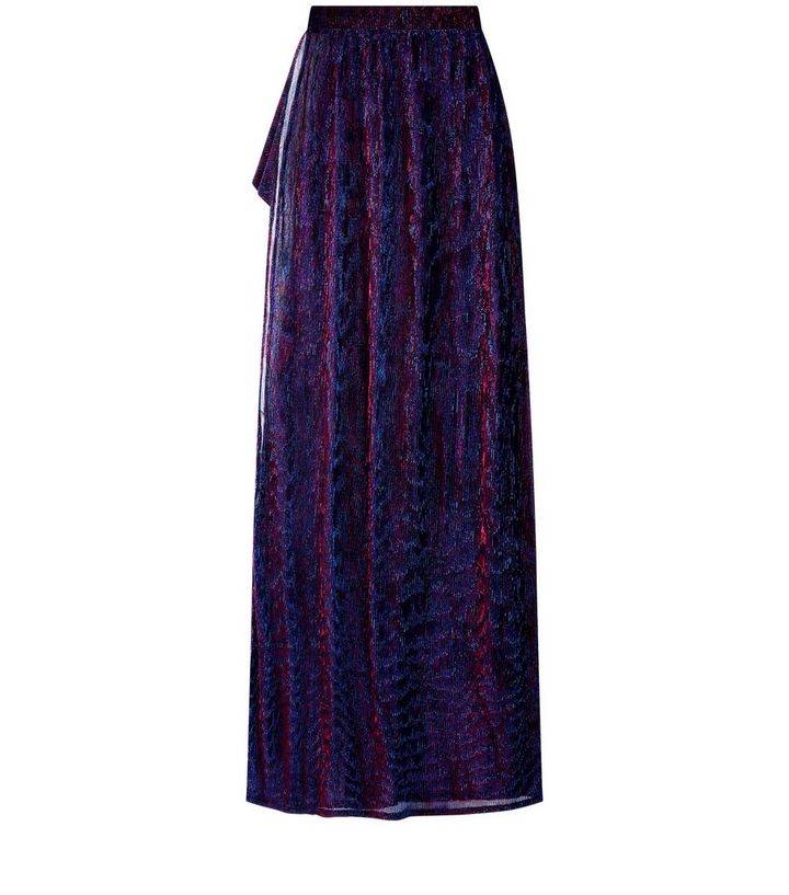 Jupe Longue Violette Irisée Style Paréo New Look