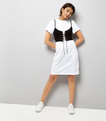 White 2 in 1 Bralet Tunic New Look