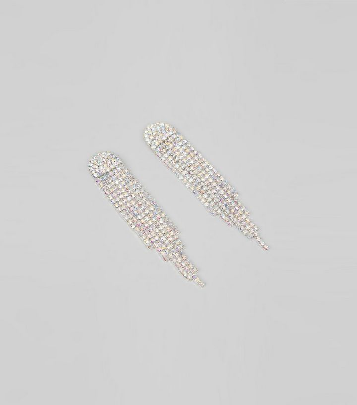 Multi Coloured Crystal Chandelier Earrings New Look
