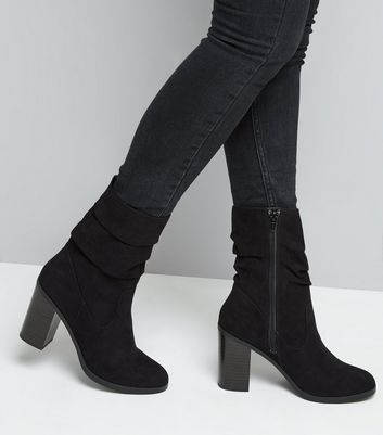 mid calf heeled boots