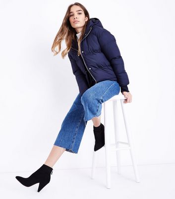 navy blue cropped jacket