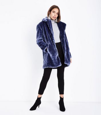 new look pink faux fur teddy coat