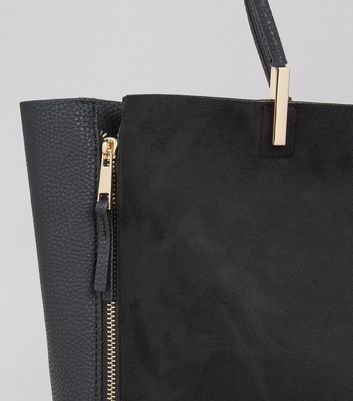 black tote with zipper