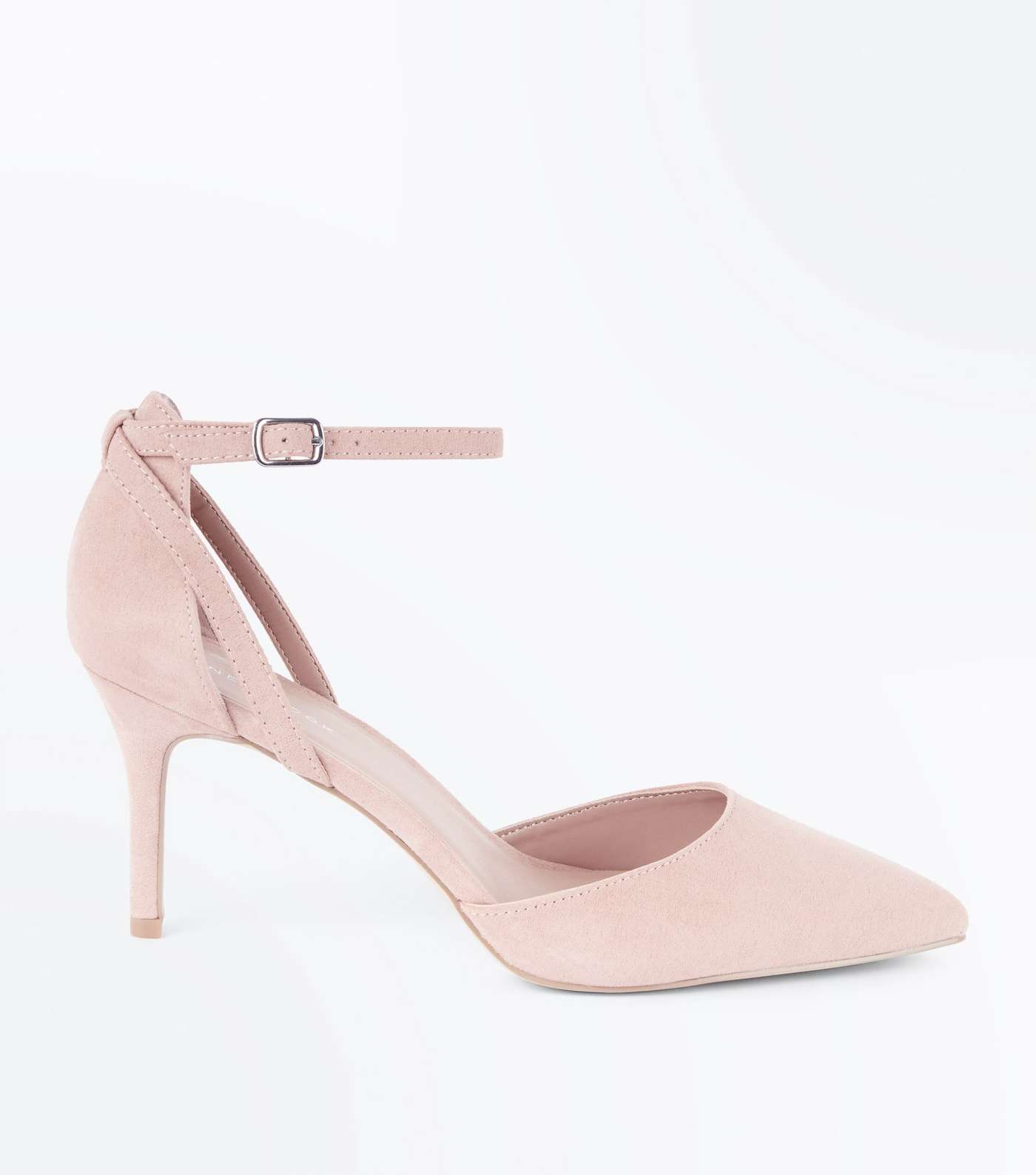 Nude Suedette Cross Over Ankle Strap Courts