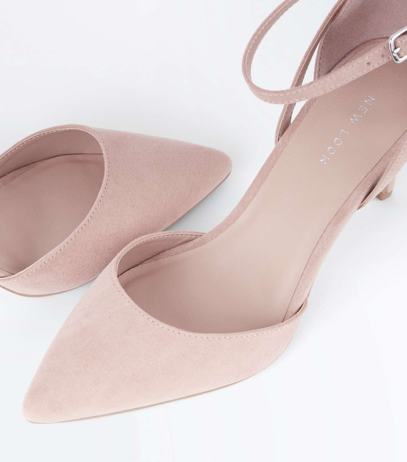 Nude Suedette Cross Over Ankle Strap Courts Image 3