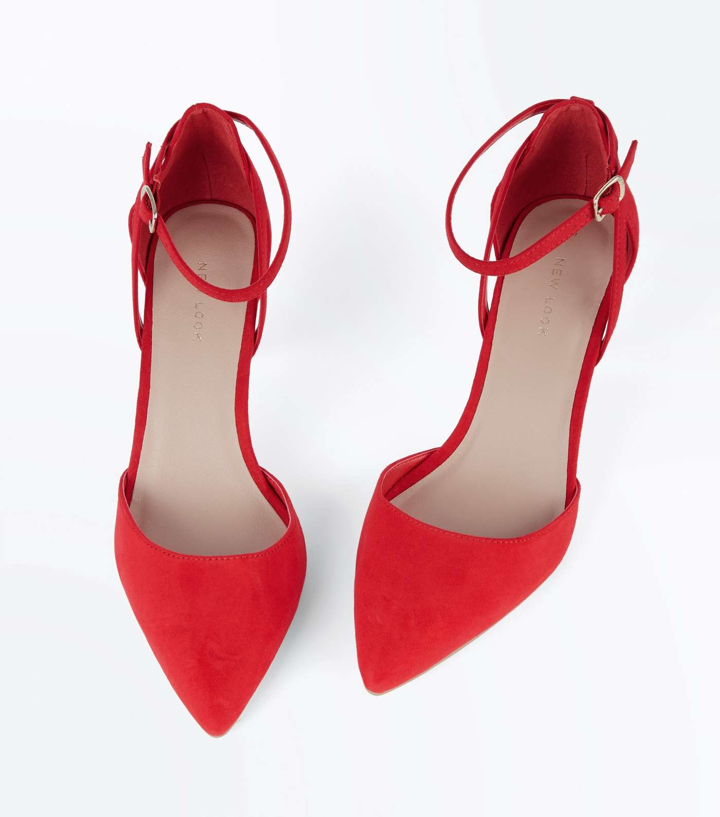 Red Suedette Cross Over Ankle Strap Courts Image 4