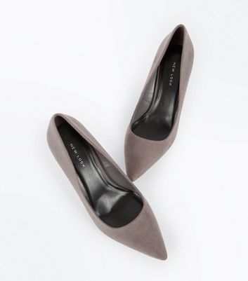 new look grey court shoes