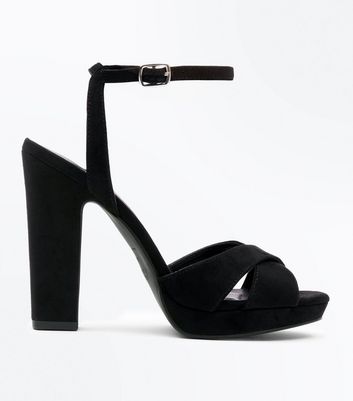 black sandal heels new look