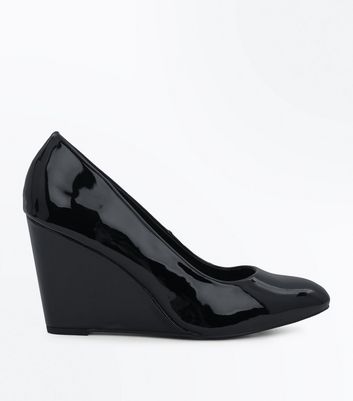 black wedge shoes new look
