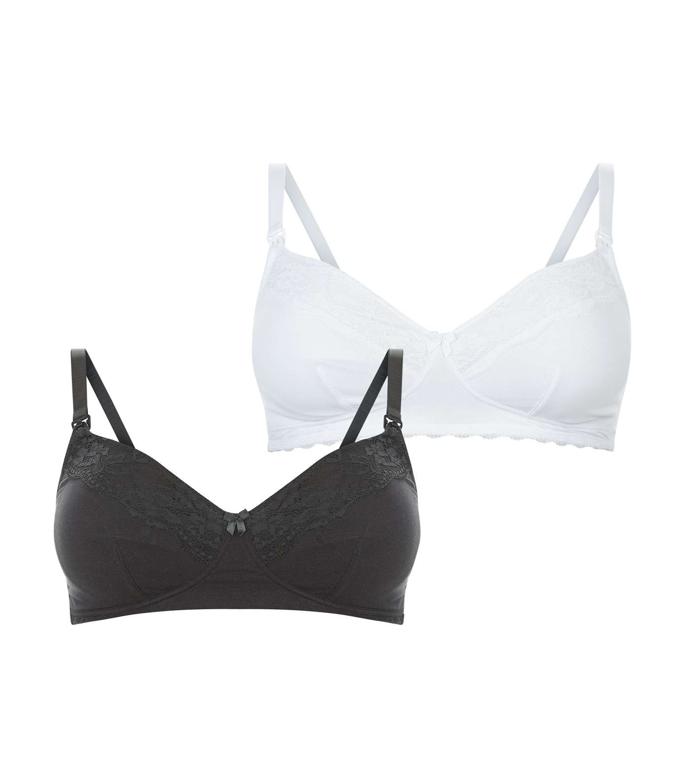 Maternity 2 Pack Black and White Soft Cup Nursing Bras