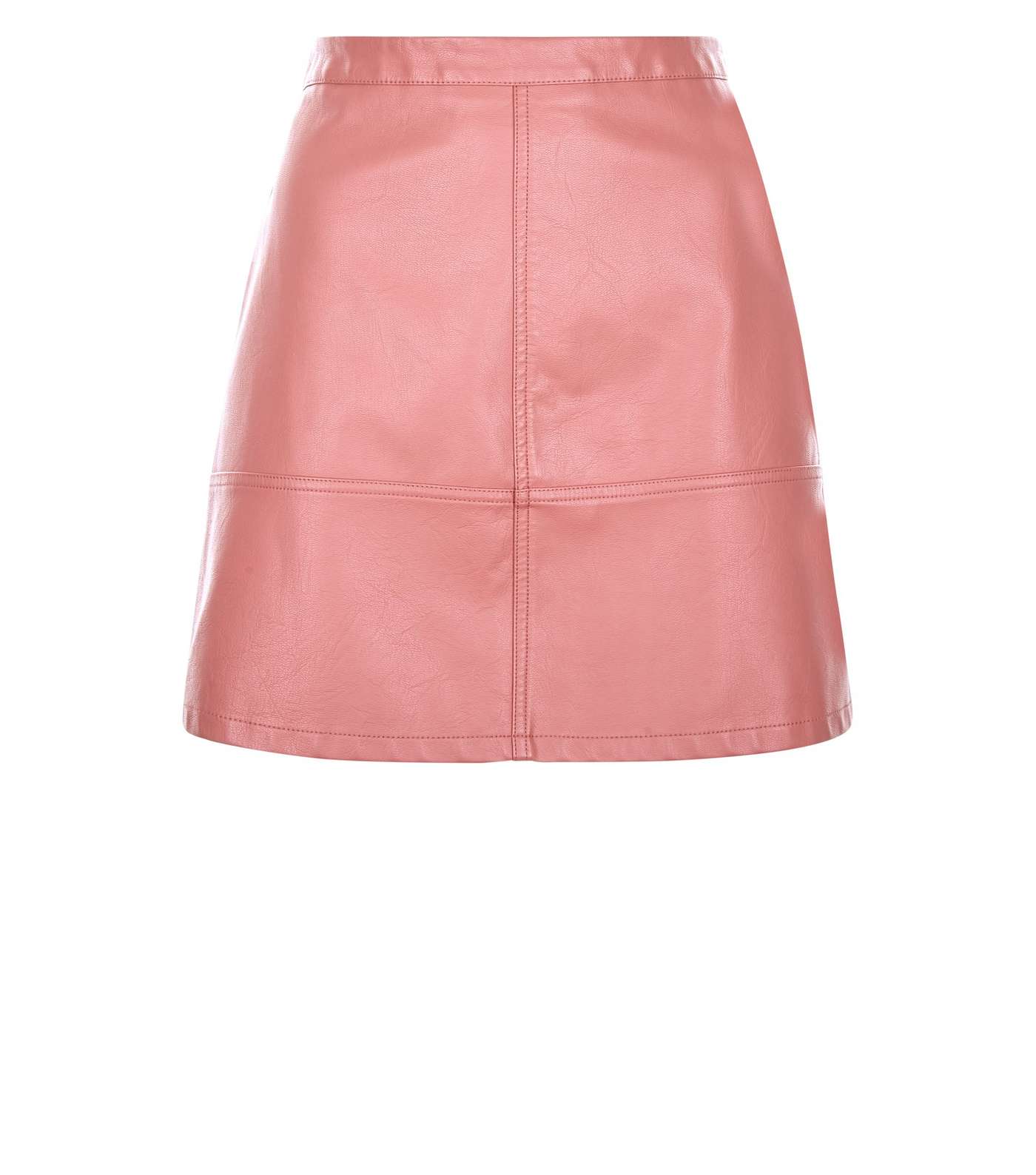 Coral Leather-Look Mini Skirt Image 4