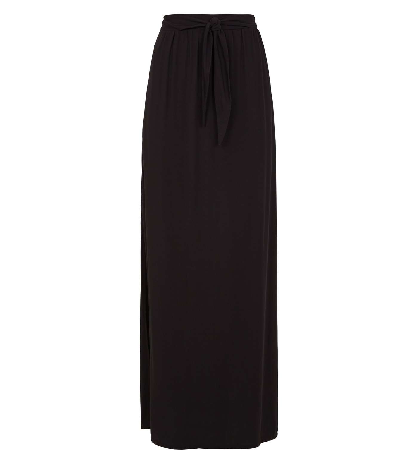 Black Tie Waist Maxi Skirt Image 4