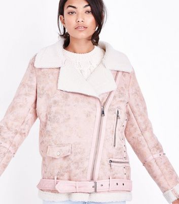 Pink hot sale aviator coat