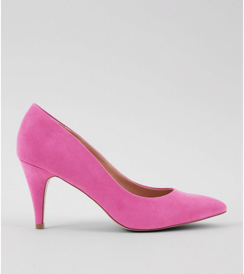 New Look Bright Pink Suedette Cone Heel Court Shoes at £17.99 | love ...