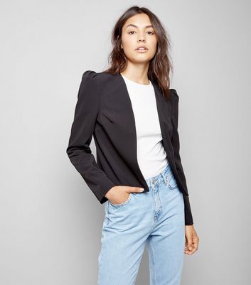 blazer with puff shoulders