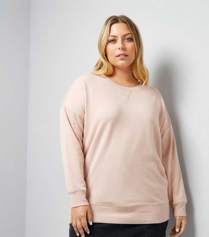 Curves Shell Pink Sweater | New Look