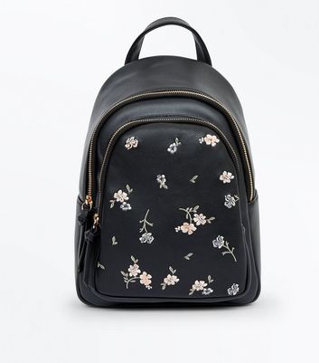 black backpack women's new look