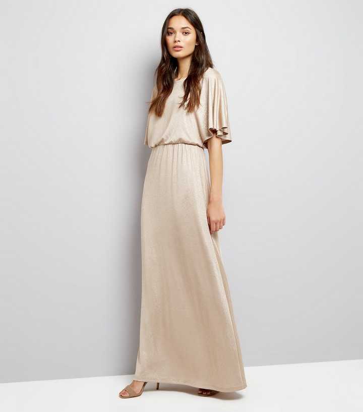 Mela Gold Kimono Sleeve Maxi Dress