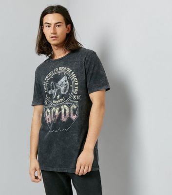 Grey ACDC Band T-Shirt New Look