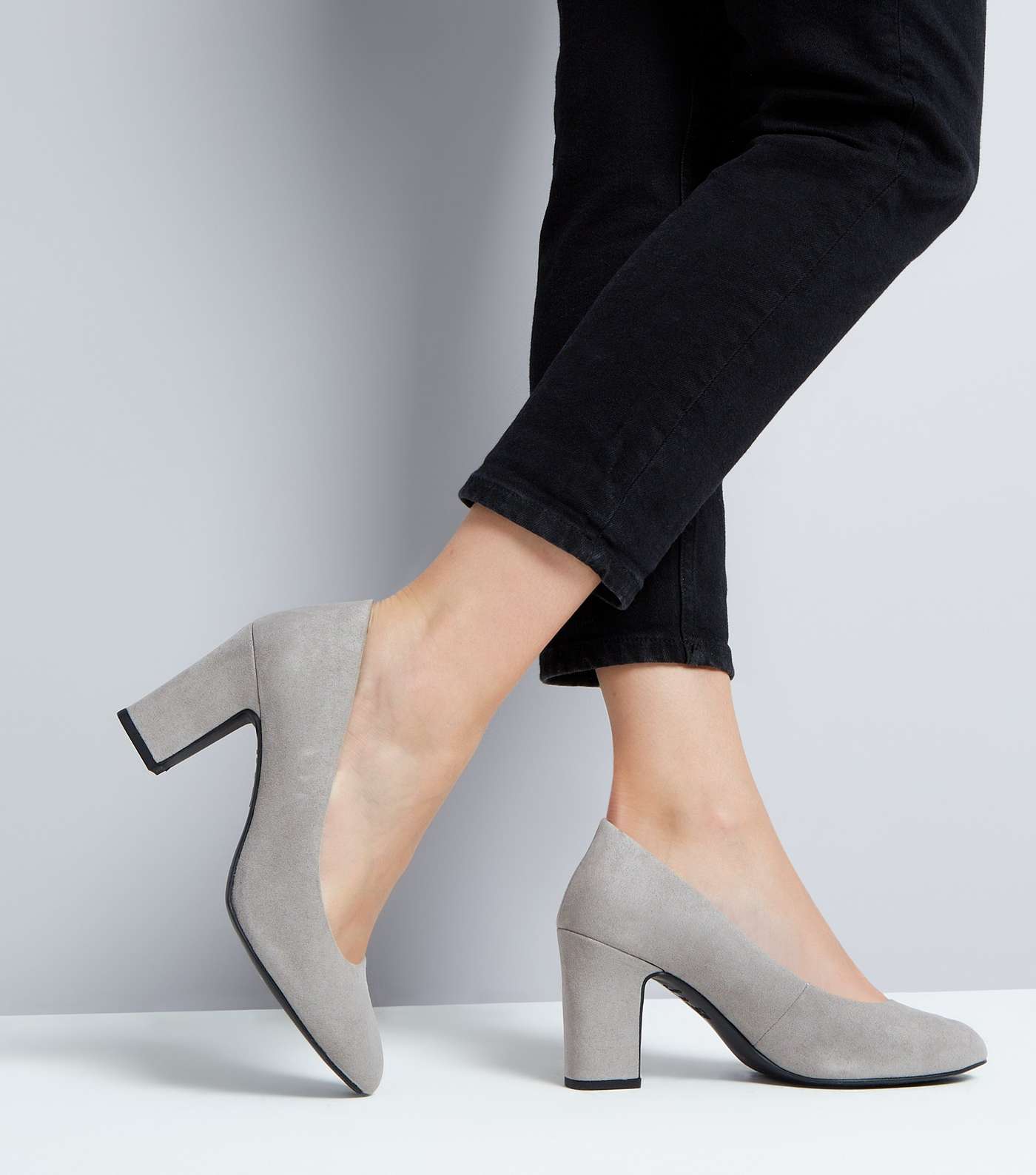 Wide Fit Grey Comfort Flex Court Shoes Image 2