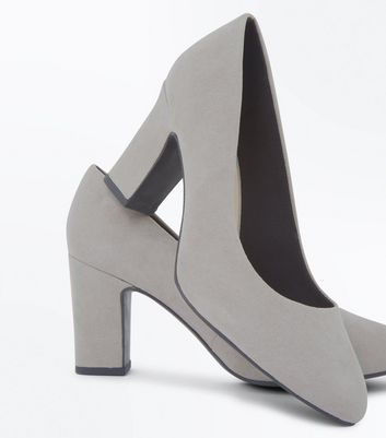 wide fit grey court shoes