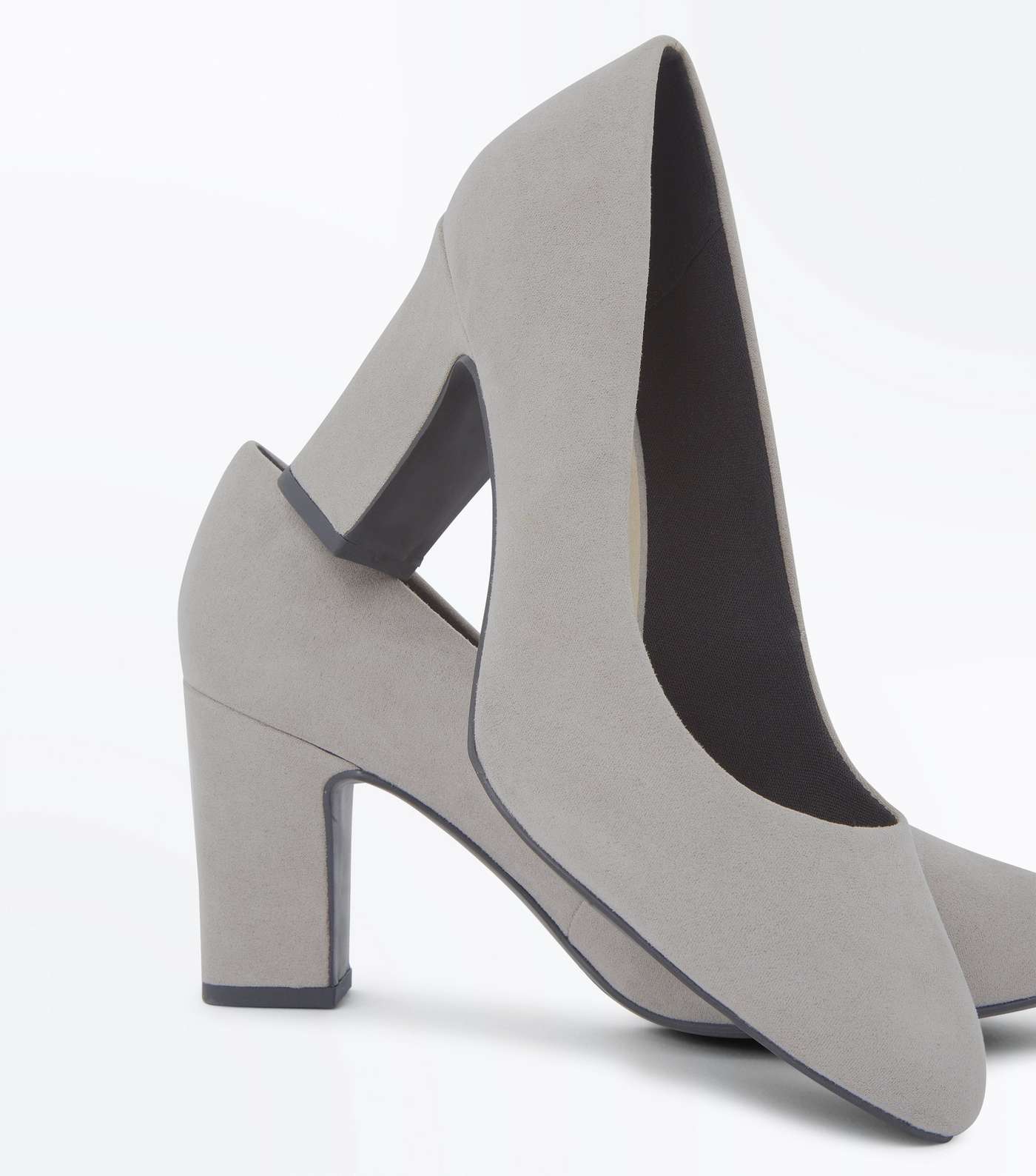 Wide Fit Grey Comfort Flex Court Shoes Image 4