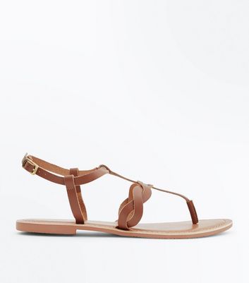 new look tan flat sandals
