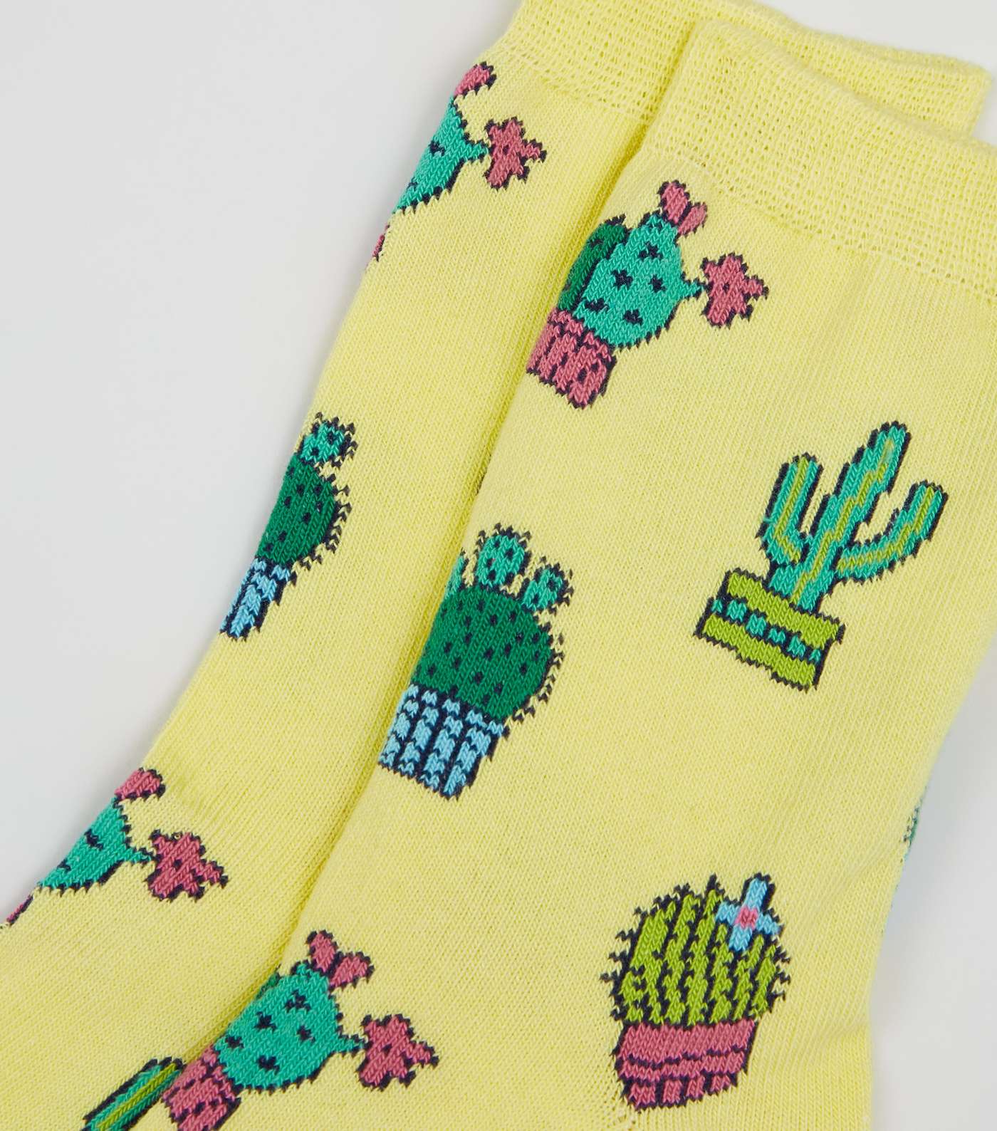 Yellow Cactus Pattern Socks Image 3