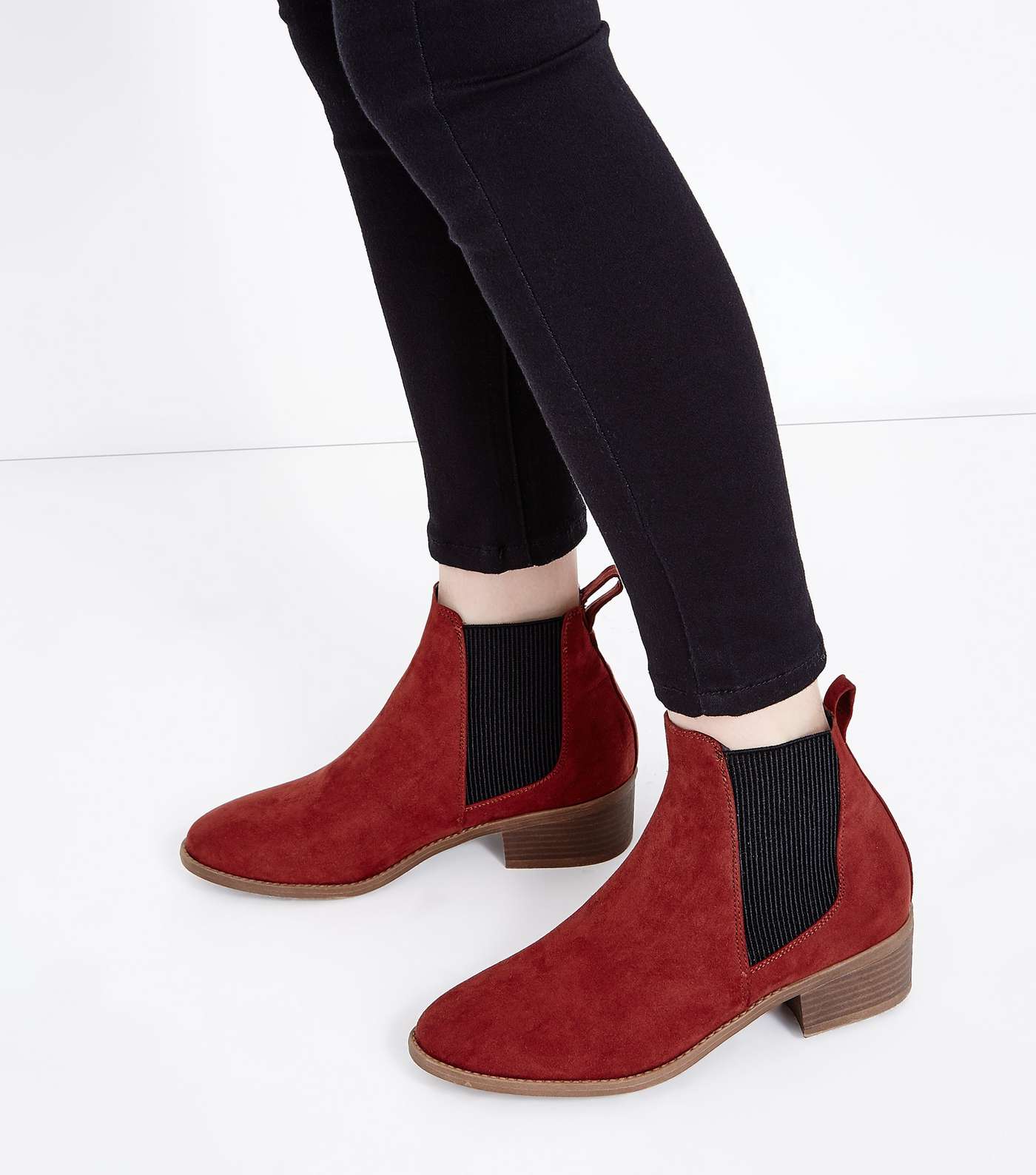Girls Rust Suedette Chelsea Boots Image 2