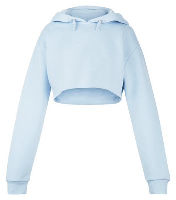 light blue cropped hoodie