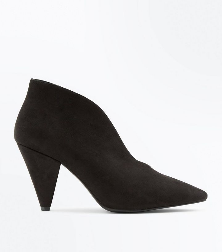 Wide-fit Suedette V-Front Boot - Black | Boots, Shoe boots, Shoes