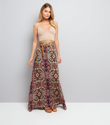 belted maxi skirt